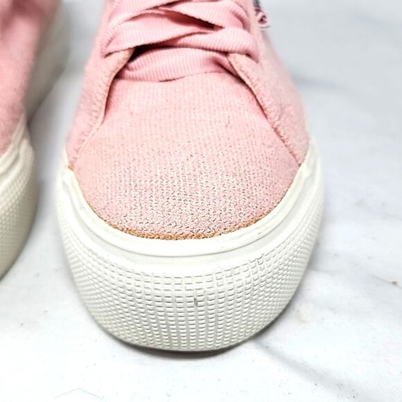 SUPERGA STYLE PLATFORM SNEAKER WOOL PINK WOMAN'S SIZE 8.0 WIDE IN GUC VERY CUTE - Picture 3 of 16